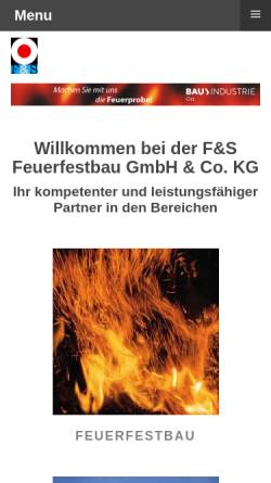 Vorschau der mobilen Webseite fus-online.com, F&S Feuerfestbau GmbH & Co. KG