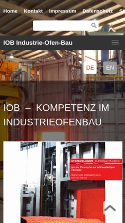 Vorschau der mobilen Webseite www.industrial-furnaces.com, IOB GmbH Industrieofenbau