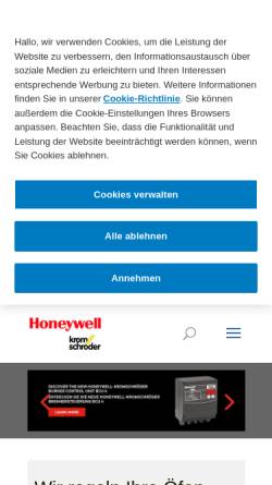 Vorschau der mobilen Webseite www.kromschroeder.de, Kromschröder AG