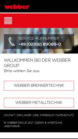 Vorschau der mobilen Webseite www.webber-group.de, Webber Brenner-Technik GmbH