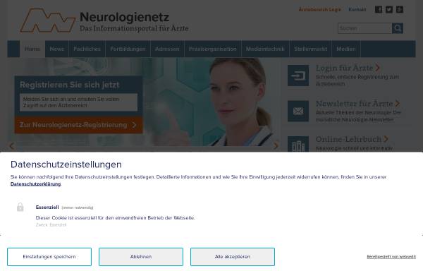 Vorschau von www.neurologienetz.de, Neurologie im Internet