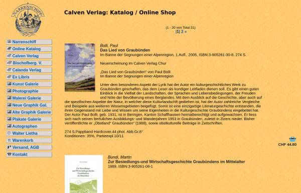 Vorschau von www.narrenschiff.ch, Calven Verlag