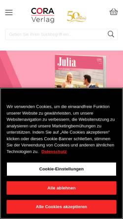 Vorschau der mobilen Webseite www.cora.de, CORA Verlag GmbH & Co. KG