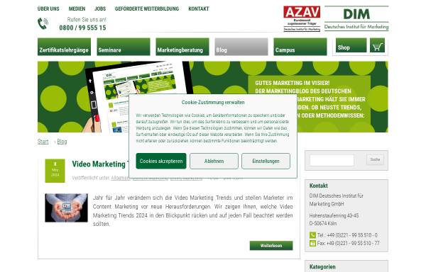 Vorschau von www.dim-marketingblog.de, DIM Marketingblog