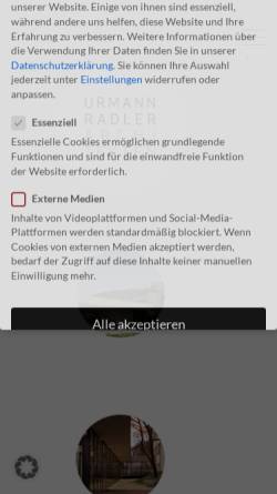 Vorschau der mobilen Webseite urmannradler.at, Urmann Architekten