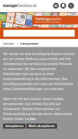 Vorschau der mobilen Webseite www.trainerbuch.de, Trainerbuch
