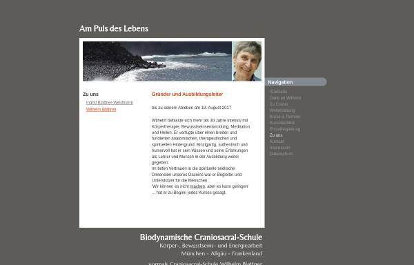 Vorschau von www.craniosacral-schule.de, Craniosacral Schule Wilhelm Blattner