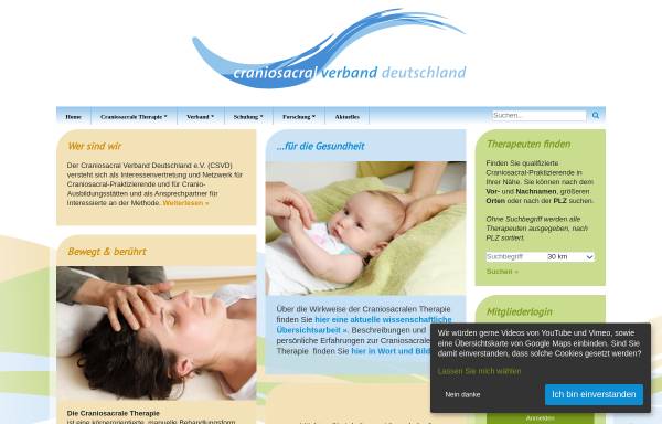 Vorschau von www.cranioverband.org, Deutscher Verband der Cranio-Sacral Therapeuten e.V.
