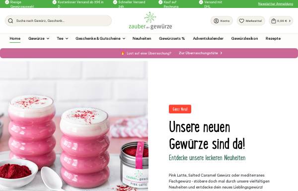 Vorschau von www.zauberdergewuerze.de, Zauber der Gewürze GmbH