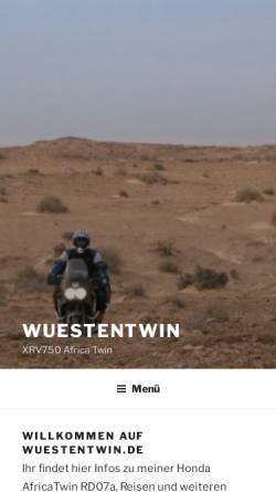 Vorschau der mobilen Webseite www.wuestentwin.de, Peters Africa Twin