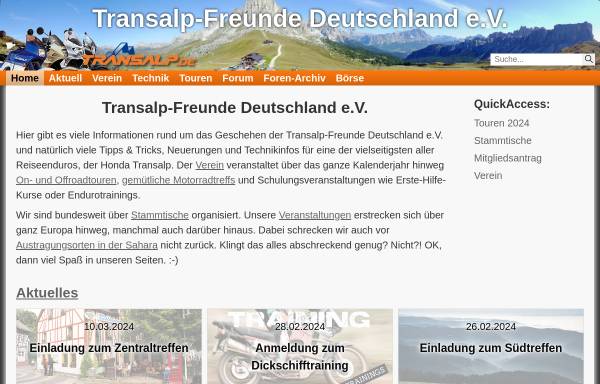 Vorschau von www.transalp.de, Transalp-Freunde Deutschland e.V.