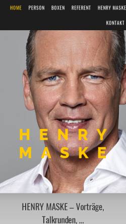 Vorschau der mobilen Webseite www.henrymaske.de, Maske, Henry