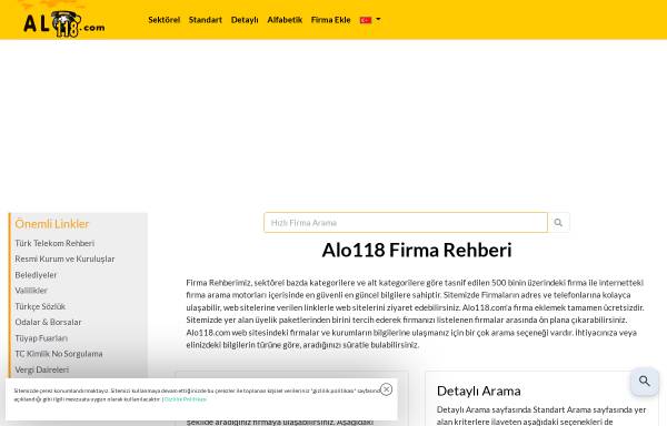 alo118.com - Türkisches Firmenverzeichnis