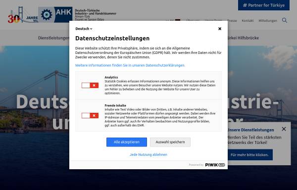 Vorschau von www.dtr-ihk.de, Deutsch-Türkische Industrie- und Handelskammer