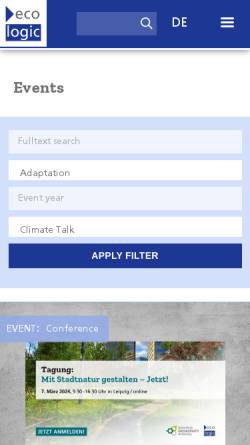 Vorschau der mobilen Webseite www.ecologic.eu, Ecologic Events