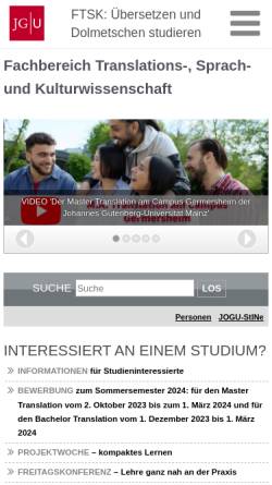 Vorschau der mobilen Webseite www.fask.uni-mainz.de, Universität Mainz