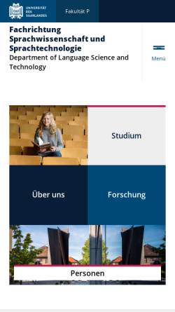 Vorschau der mobilen Webseite fr46.uni-saarland.de, Universität Saarland