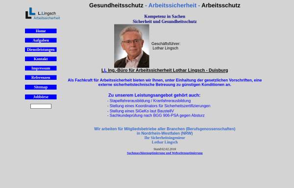 Vorschau von www.llarbeitssicherheit.de, Ingenieurbüro Lothar Lingsch