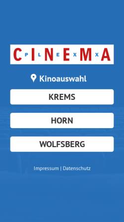 Vorschau der mobilen Webseite www.cinemaplexx.at, Cinemaplexx
