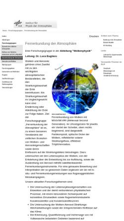 Vorschau der mobilen Webseite www.dlr.de, Fernerkundung der Erdatmosphäre
