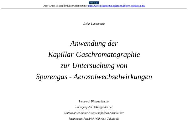 Untersuchung von Spurengas-Aerosolwechselwirkungen