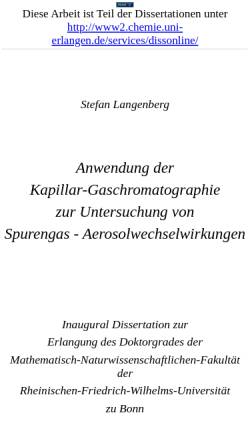 Vorschau der mobilen Webseite www2.chemie.uni-erlangen.de, Untersuchung von Spurengas-Aerosolwechselwirkungen