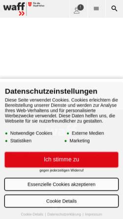 Vorschau der mobilen Webseite www.weiterbildung.at, Waff Weiterbildungsdatenbank, Wien