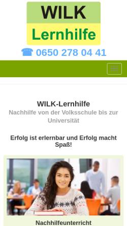 Vorschau der mobilen Webseite www.wilk-lernhilfe.at, WILK Lernhilfe