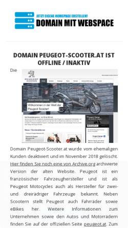 Vorschau der mobilen Webseite www.peugeot-scooter.at, Peugeot-Scooter Österreich