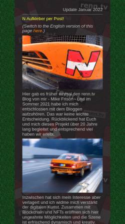 Vorschau der mobilen Webseite www.nurburgring.de, Nürburgring & Nordschleife Fanprojekt