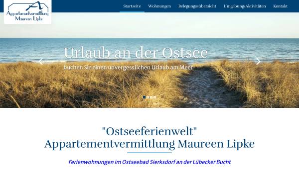 Vorschau von www.ostsee-appartement-vermietung.de, Appartement Vermietung Maureen Lipke