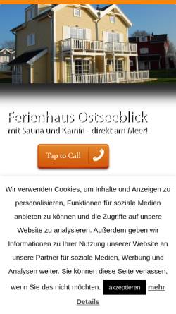 Vorschau der mobilen Webseite www.wlan-ferienhaus-ostsee.de, Ferienhaus Ostseeblick