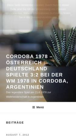 Vorschau der mobilen Webseite www.c78.at, Cordoba 1978 - Deutschland gegen Österreich