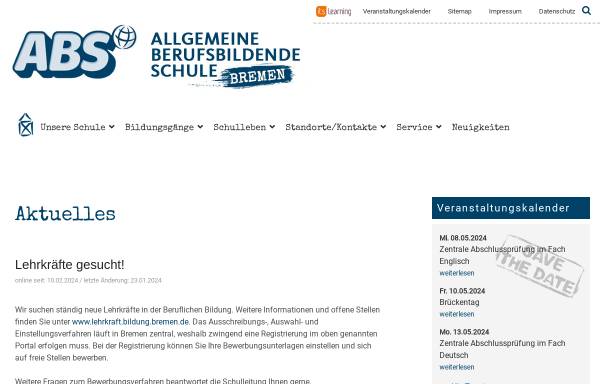 Vorschau von www.abs-bremen.de, Allgemeine Berufsschule in Bremen