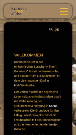 Vorschau der mobilen Webseite www.konna.de, Konna e.V.