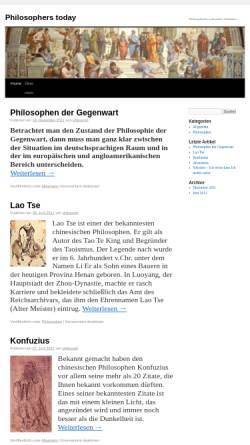 Vorschau der mobilen Webseite www.philosophers-today.de, Branchenführer Philosophie und Philosophen der Gegenwart