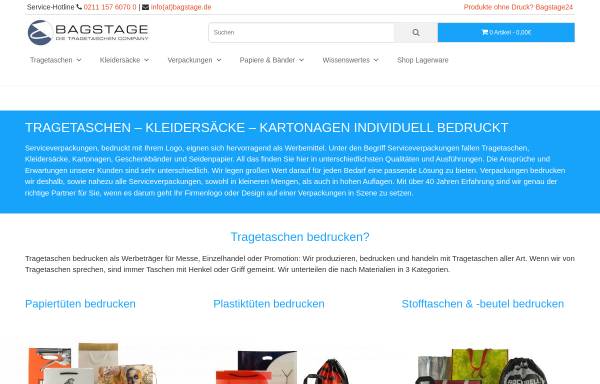 Vorschau von bagstage.de, Bagstage GmbH - Die Tragetaschen Company
