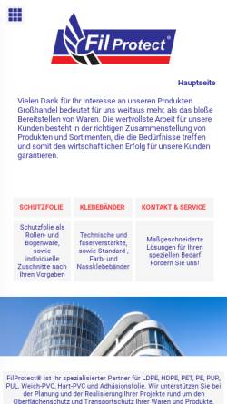 Vorschau der mobilen Webseite www.filprotect.de, FilProtect - M.Ahrens/M.Zimmermann GbR