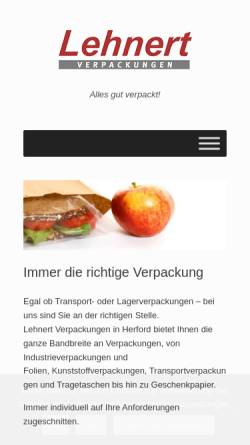 Vorschau der mobilen Webseite www.lehnert-verpackungen.de, Lehnert Verpackungen GmbH & Co KG