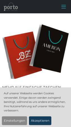 Vorschau der mobilen Webseite www.porto-tragetaschen.de, WS-Team Verpackung+Werbung GmbH