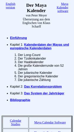 Vorschau der mobilen Webseite www.hermetic.ch, Der Maya Kalender