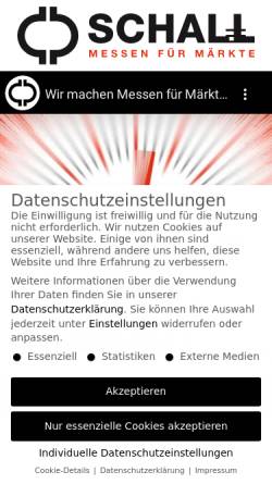 Vorschau der mobilen Webseite www.schall-messen.de, Messe Sinsheim GmbH