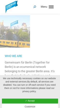 Vorschau der mobilen Webseite www.gfberlin.de, Gemeinsam für Berlin e.V.