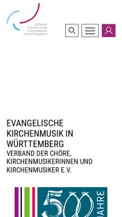 Vorschau der mobilen Webseite www.kirchenmusik-wuerttemberg.de, Evangelische Kirchenmusik in Württemberg
