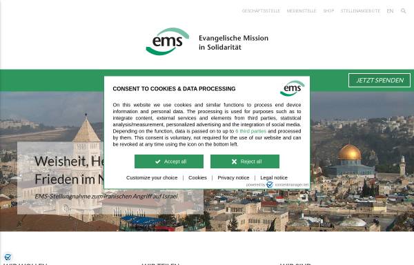 Vorschau von ems-online.org, Evangelisches Missionswerk in Südwestdeutschland