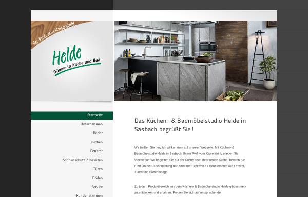 Vorschau von www.helde-kuechen.de, Küchen- und Badmöbelstudio Helde