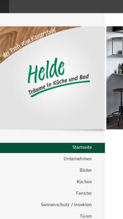 Vorschau der mobilen Webseite www.helde-kuechen.de, Küchen- und Badmöbelstudio Helde