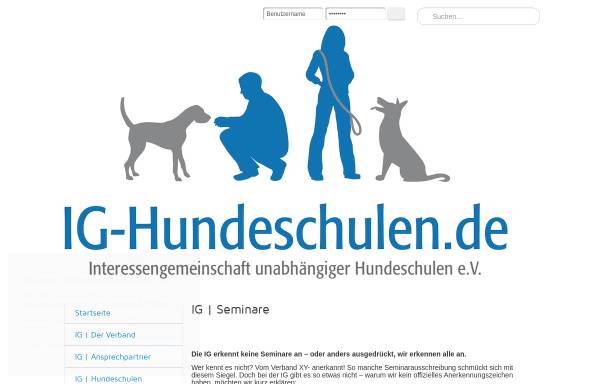 Vorschau von www.ig-hundeschulen.de, Interessengemeinschaft unabhängiger Hundeschulen