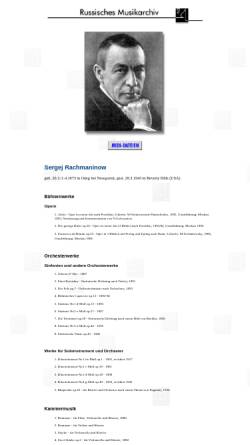 Vorschau der mobilen Webseite www.russisches-musikarchiv.de, Werkverzeichnis