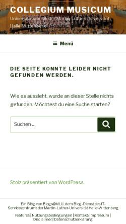 Vorschau der mobilen Webseite www.universitaetschor-halle.de, Über Johann Friedrich Reichardt